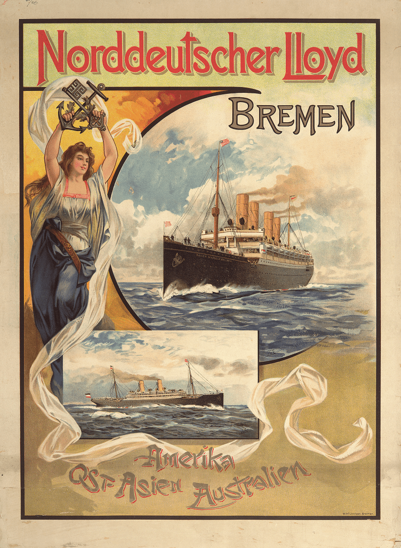 North German Lloyd shipping company poster